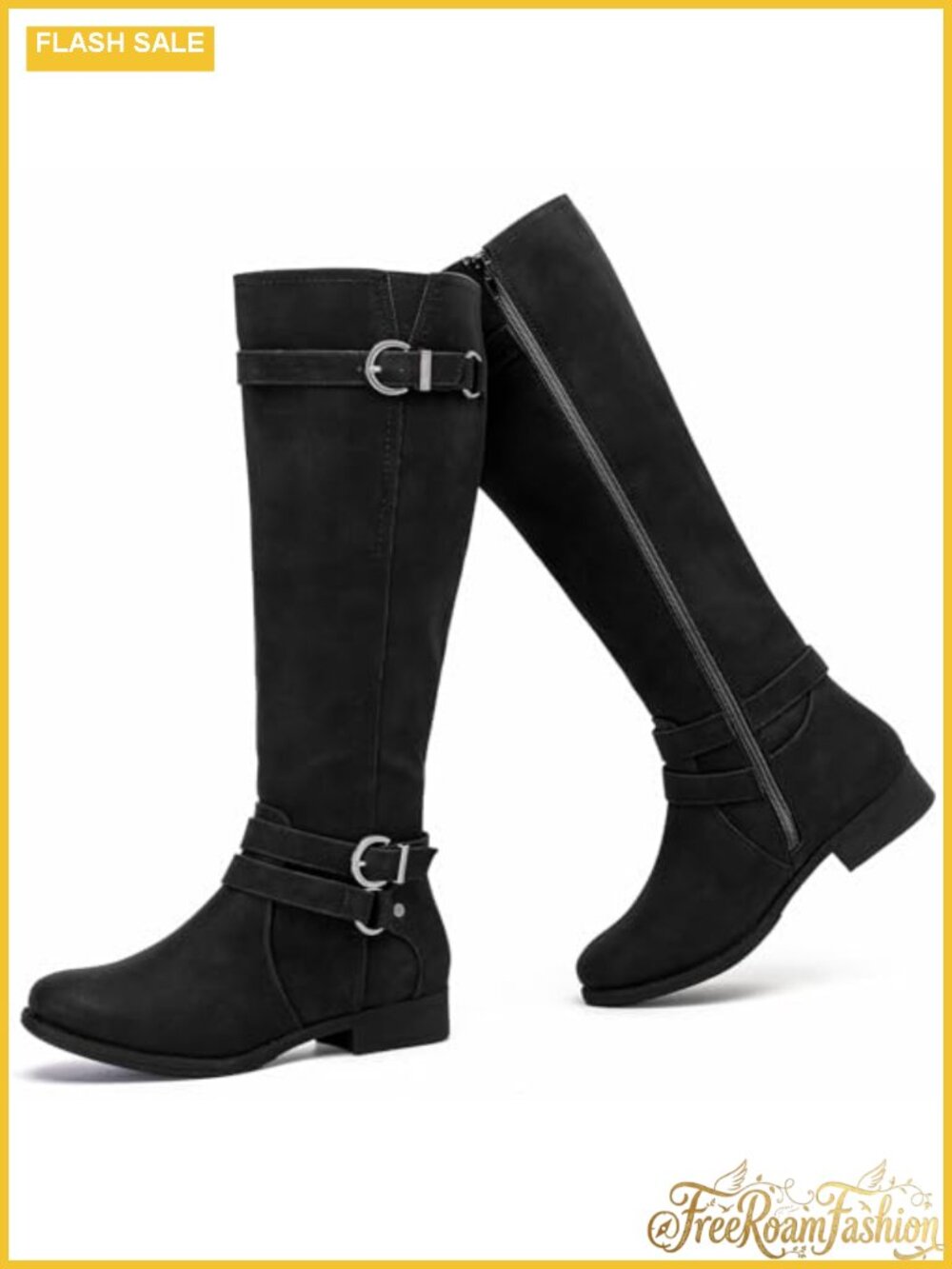 Women's Knee High Boots Faux Leather Tall Fashion Boots Side Zip